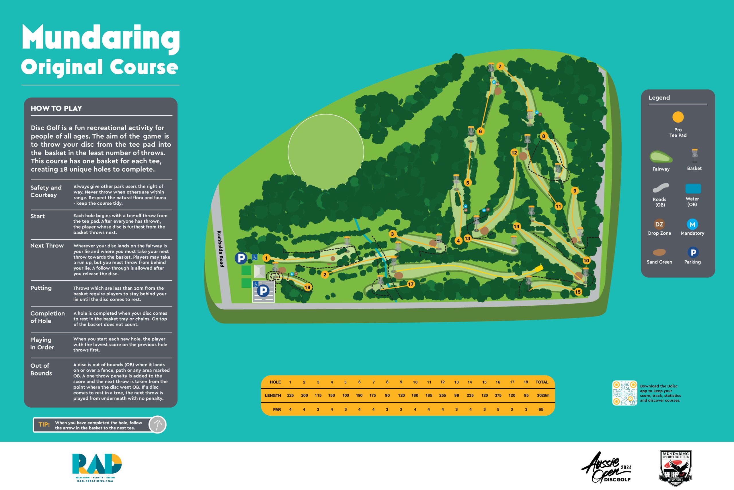 Mundaring Original Course Map by RAD